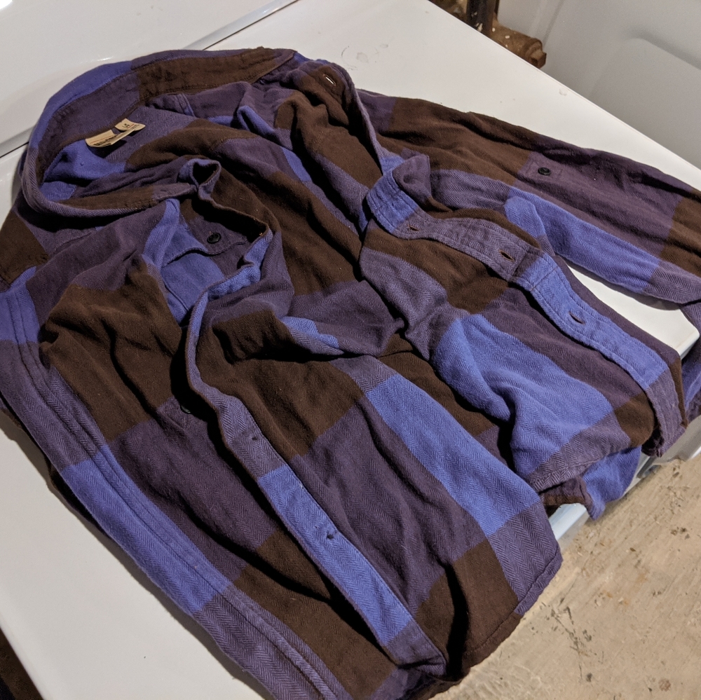 Purple plaid button down